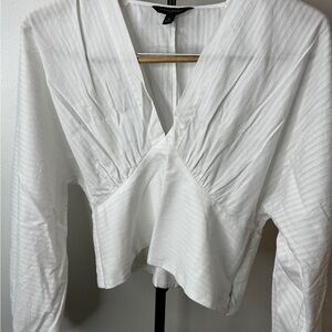 Banana Republic White Textured Blouse